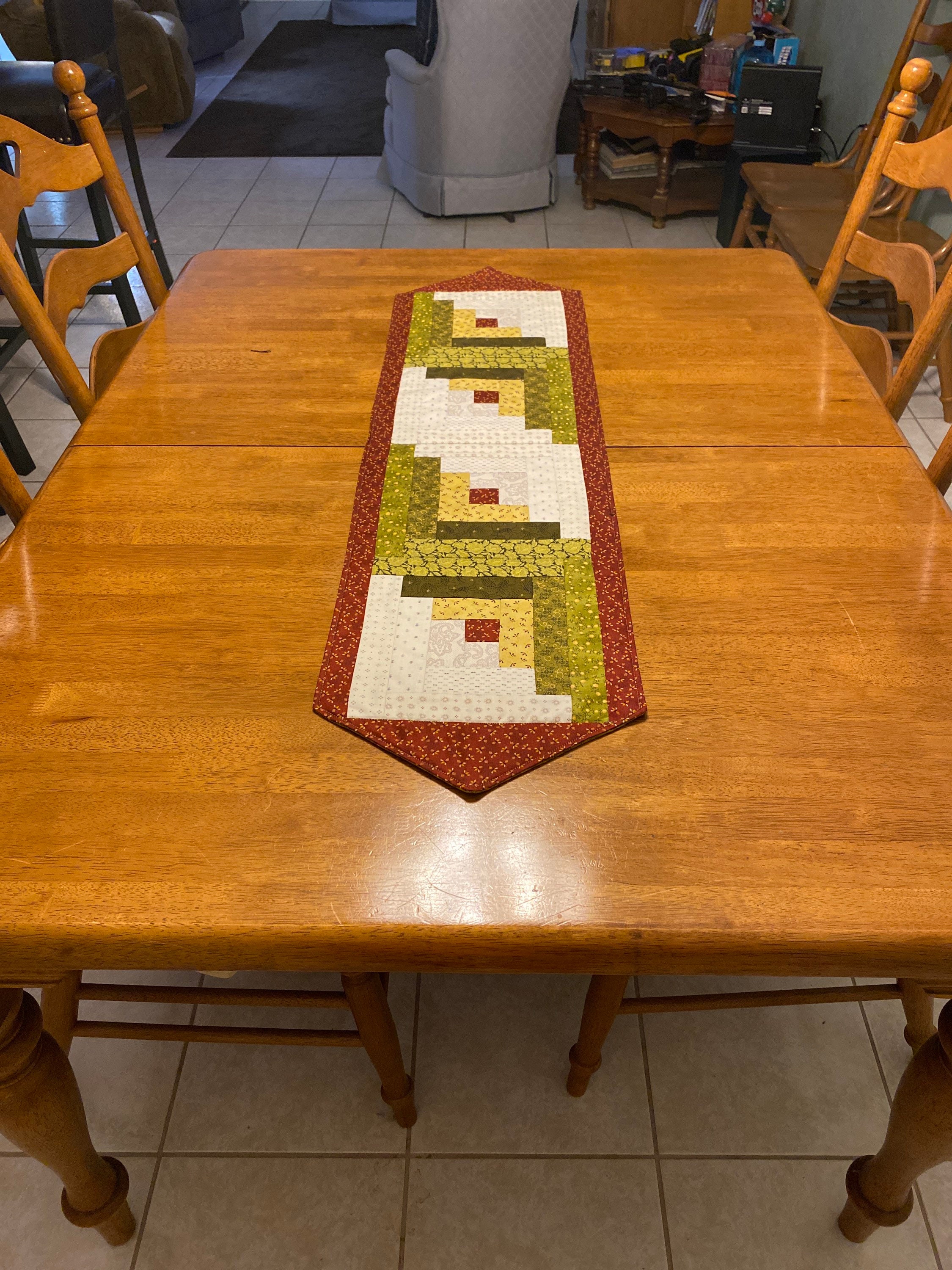 Reversible log cabin table runner 45 x 12 1/2 Etsy