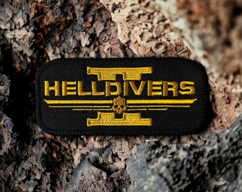 Écusson Helldivers 2 2,03 x 4,44 po à coudre, thermocollant ou crochet