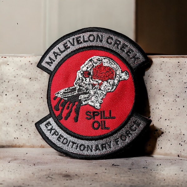 Hell Divers, MALEVELON CREEK Oil Spill Patch - 13,5 "x 4,66" - 3 Optionen verfügbar