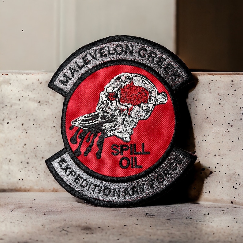 Hell Divers, MALEVELON CREEK Oil Spill Patch 5.14 x 4.66 3 Options Available image 1