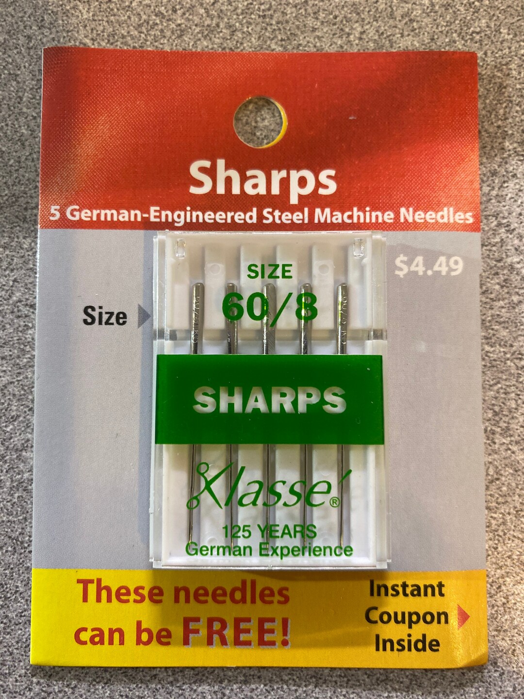 Klasse Sharps Needles Size 60/8 5 Pack Etsy