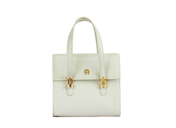 German vintage white mini handbag / Aigner handbag
