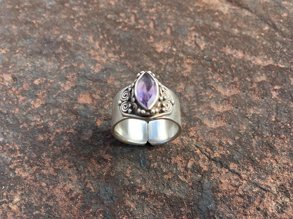 Sajen Vintage Sterling Silver and Amethyst Gemstone Ring With - Etsy India