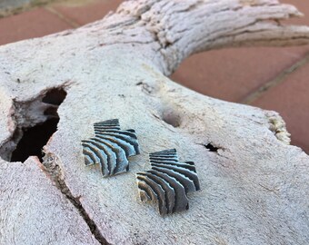 Sterling Jett Cross Earrings with a Wind-Swept Texture of the  Southwest Desert and New Mexico Flair from Jett Gallery in Santa Fe Vintage