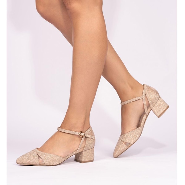 champagne colored shoes wide width