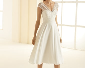 simple tea length wedding dress