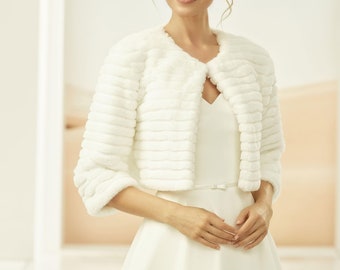 Stunning Wool Bridal Jacket, Long Sleeves, Bridal Bolero, Occasion ...