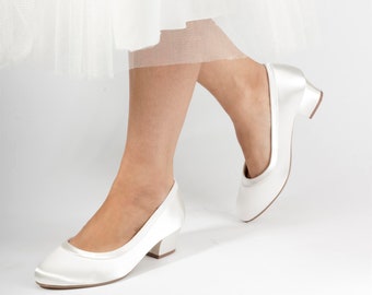 wide fit low heel wedding shoes