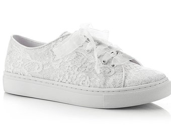 ivory wedding trainers