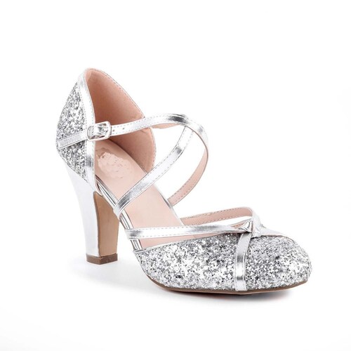 Silver Glitter Vintage Inspired Wedding Bridal Party Evening - Etsy UK