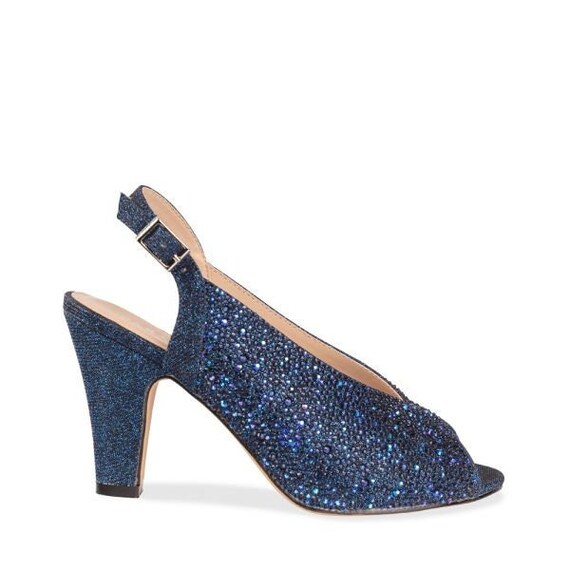 Navy slingback shoes wide fitting hotsell