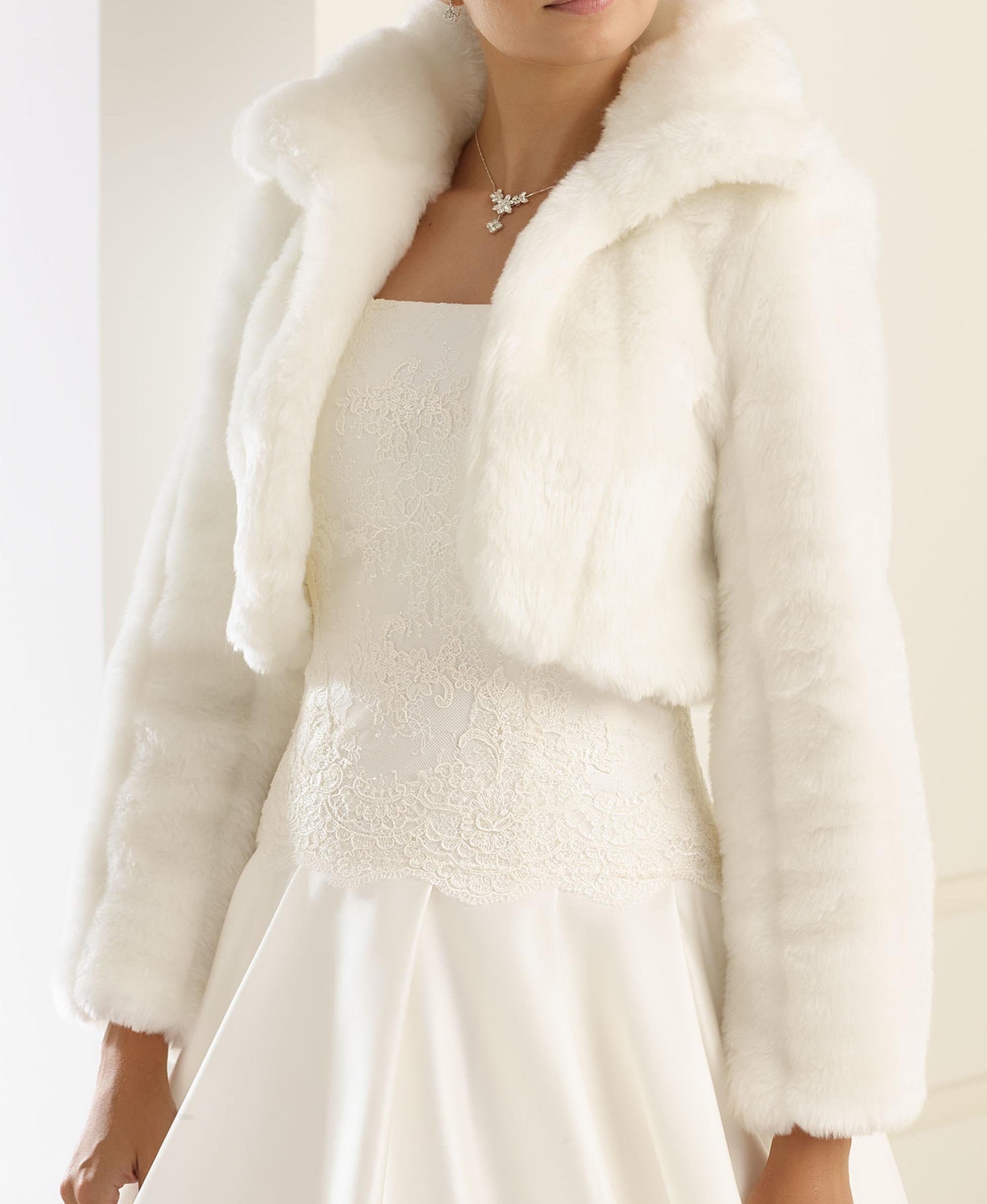 Cream faux fur bolero clearance jacket