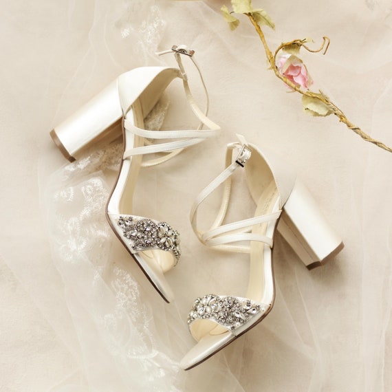 ivory satin sandals