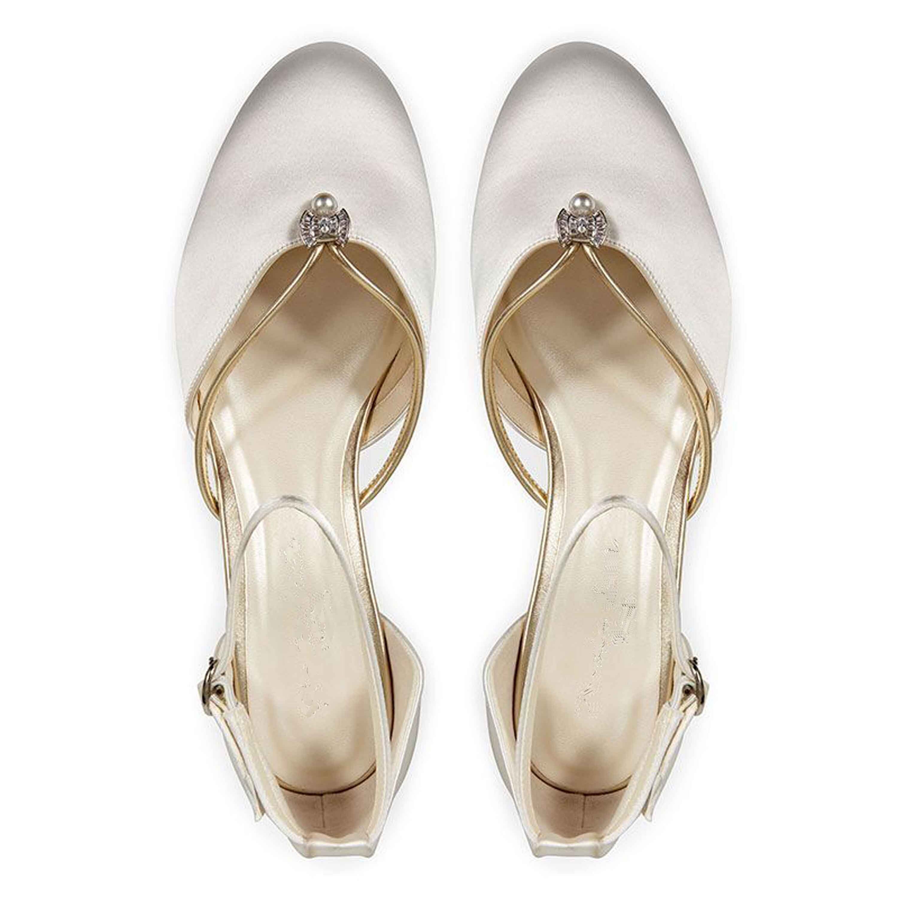 Ivory Satin Vintage Inspired Wedding Bridal Low Heel Sandals Etsy — free download