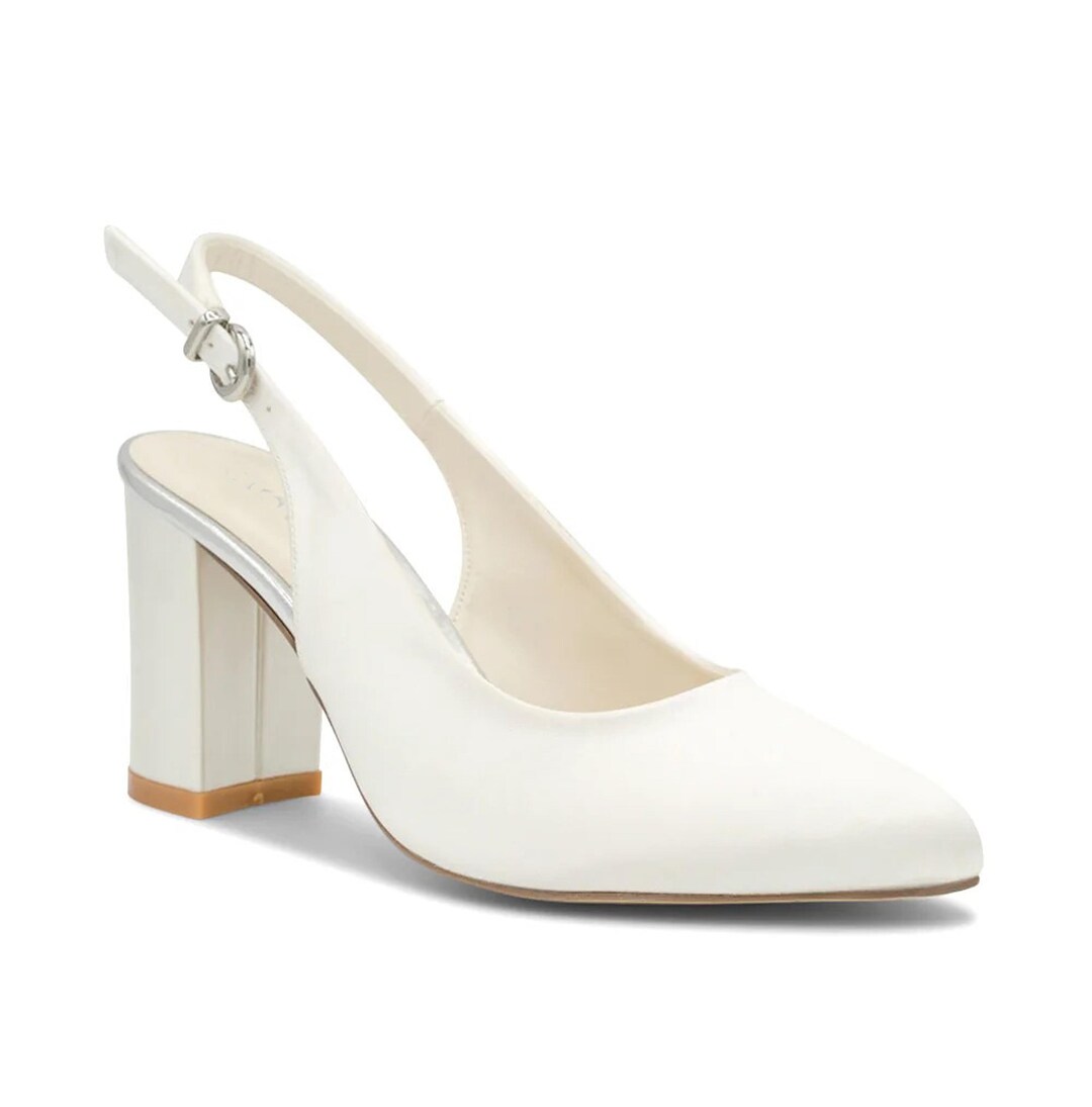 mid heel ivory sandals