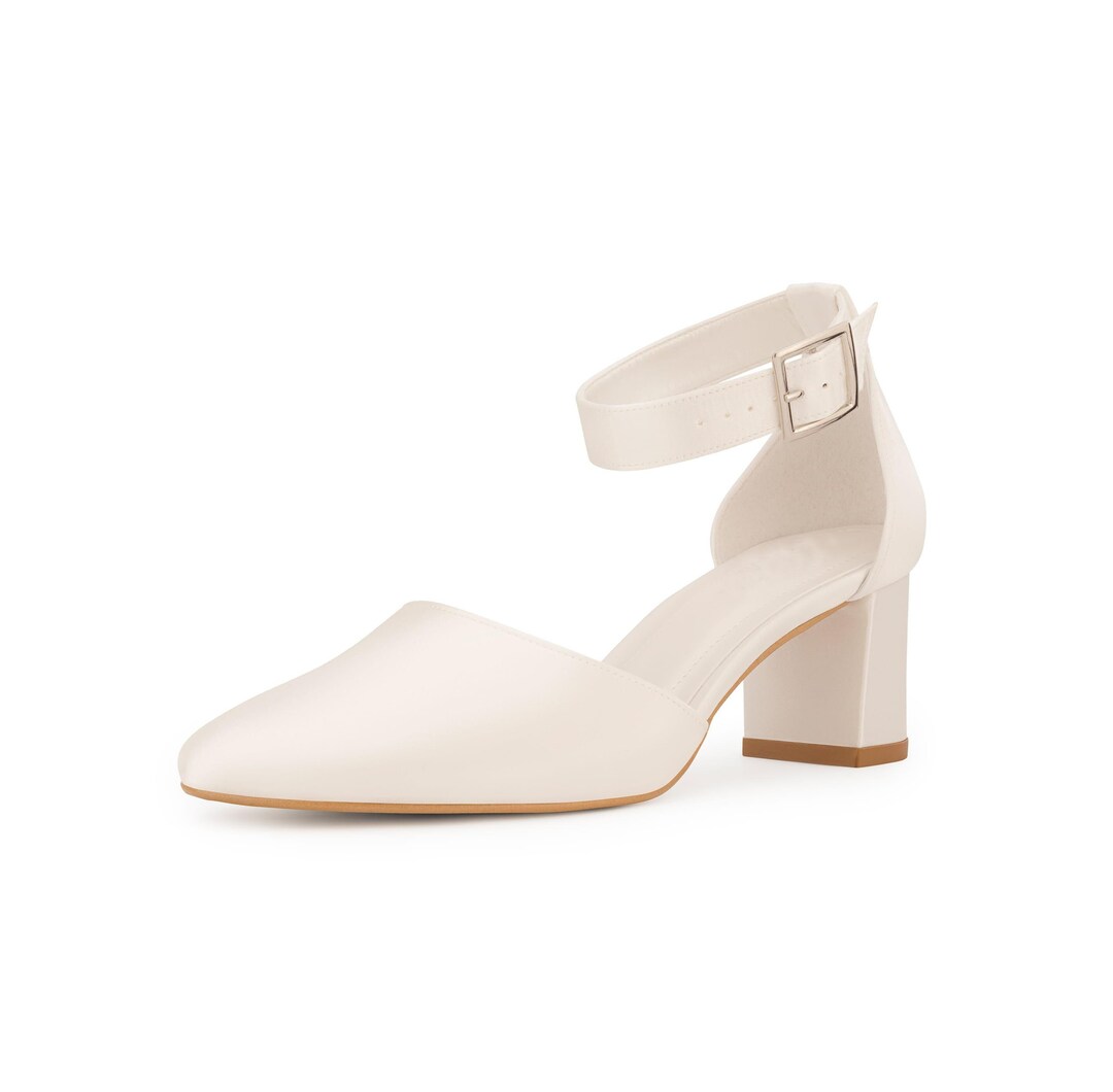 low heel bridal shoes ivory