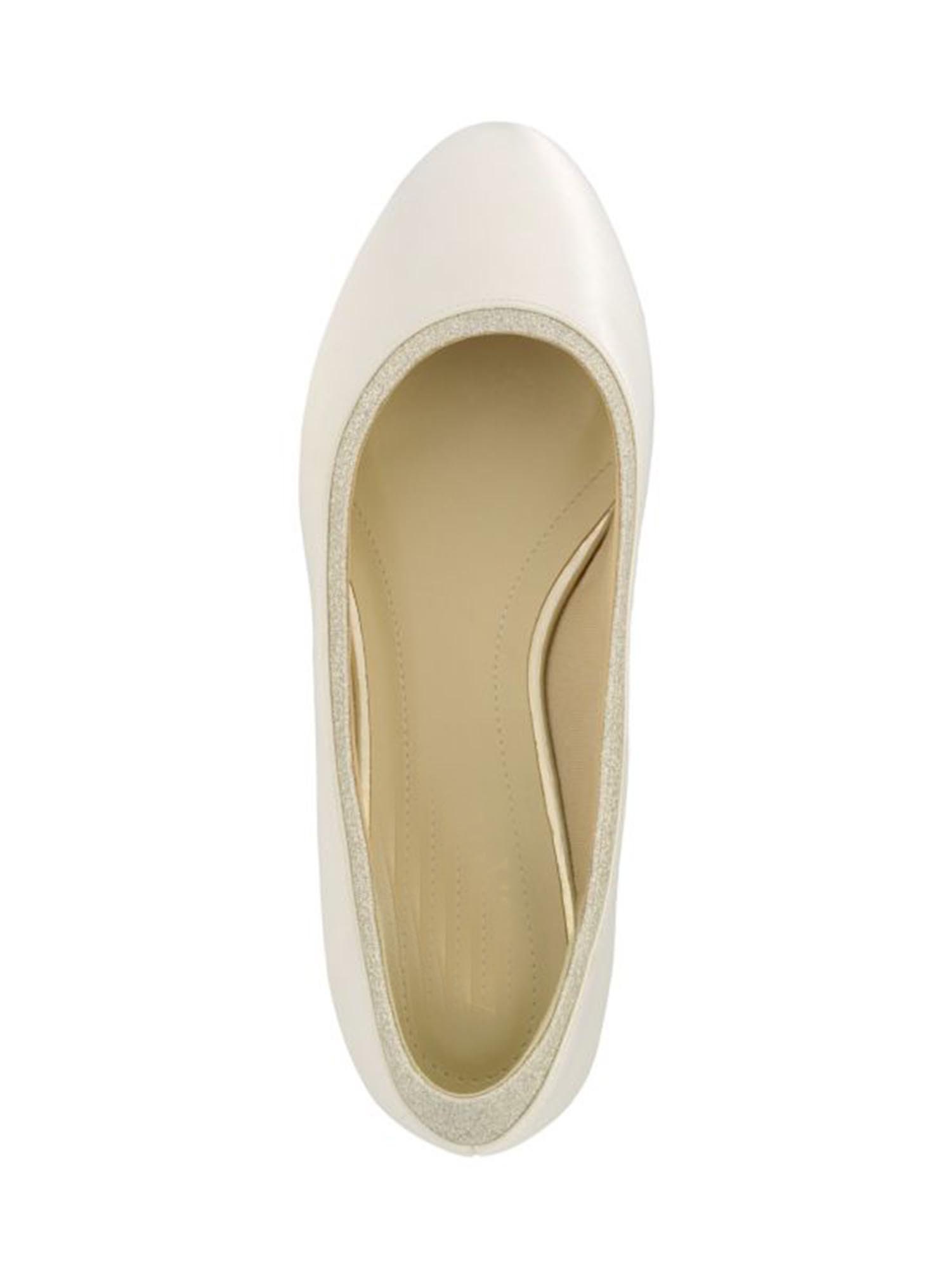 Ivory Satin Flat Wedding Shoes Ivory Bridal Low Heel Shoes - Etsy UK