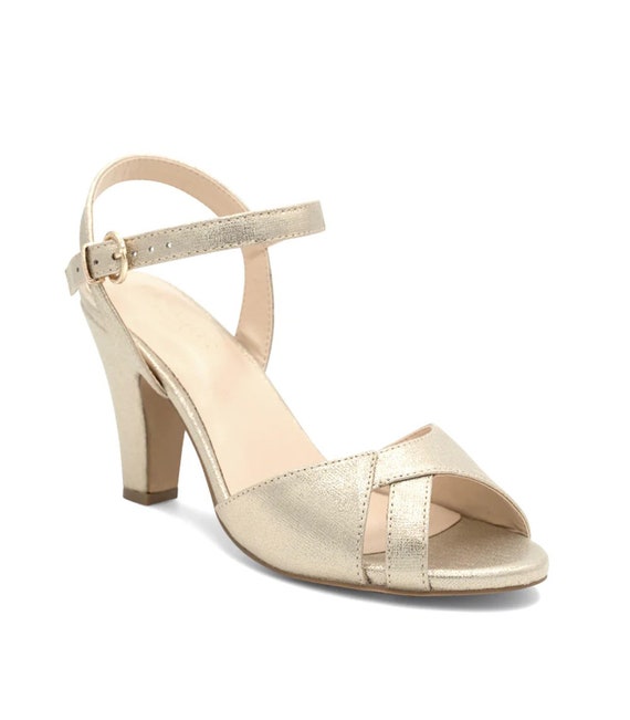 Gold party shoes wide fit on sale