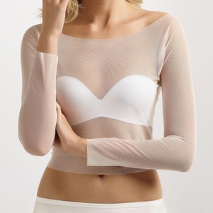 Stretch Tulle Bolero,Long Sleeves, Wedding Cover Up, Bridal Cover up, Body Top,