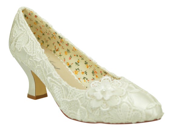 ivory court shoes mid heel