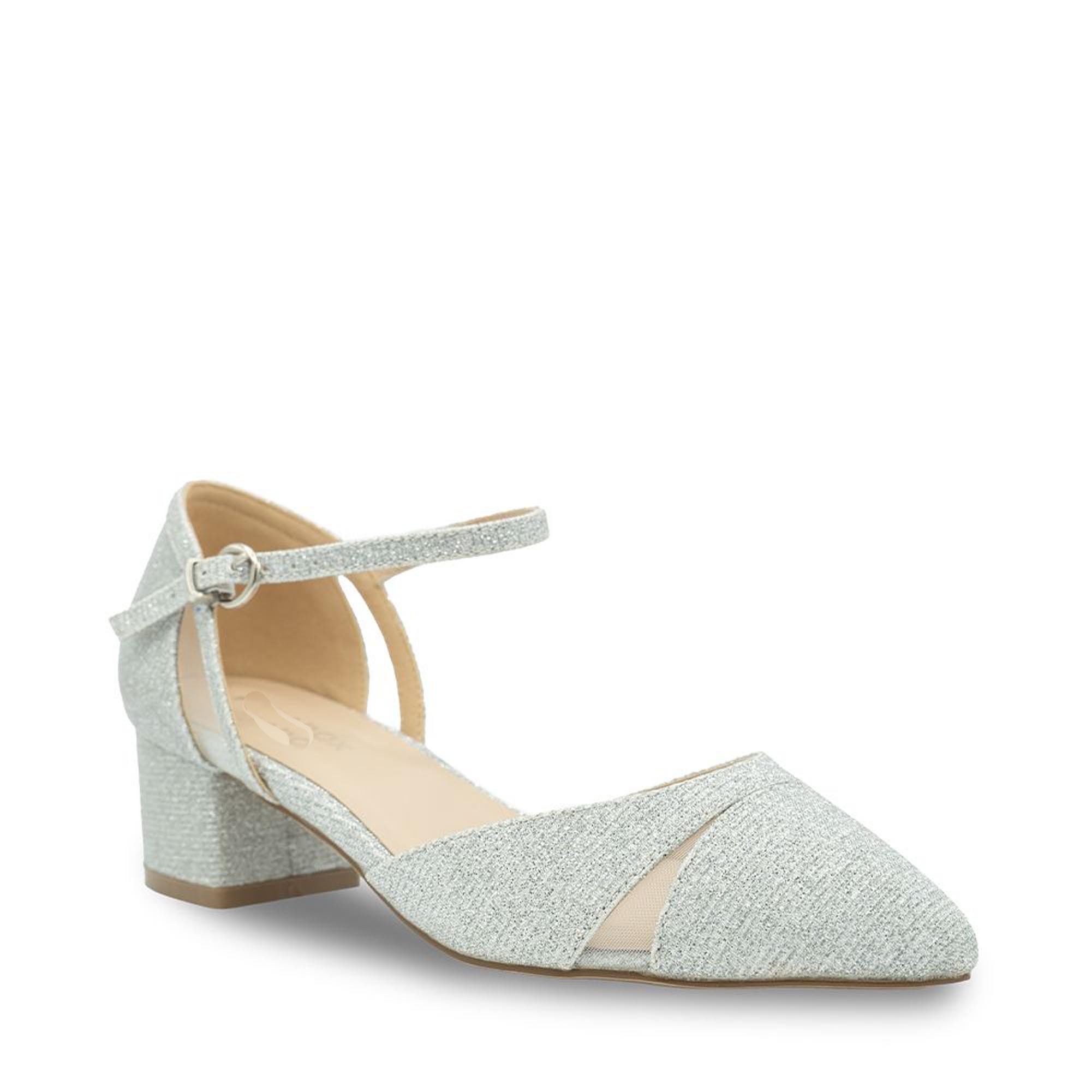 Wide fit silver glitter block heel wedding clearance sandals