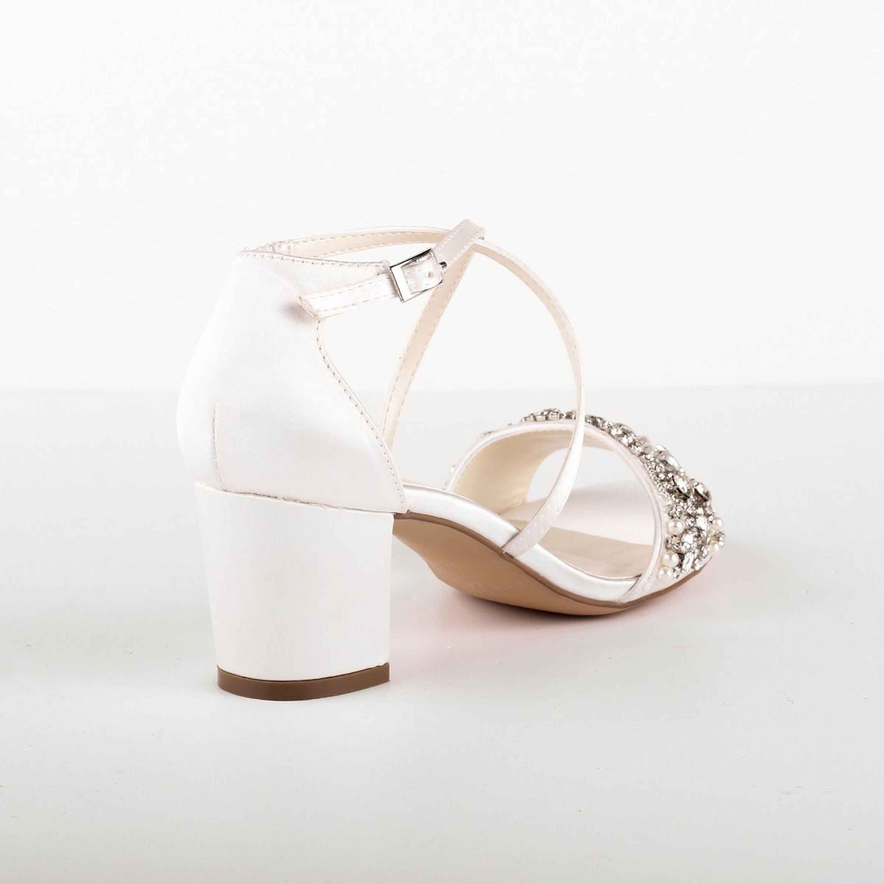low heel ivory bridal shoes uk