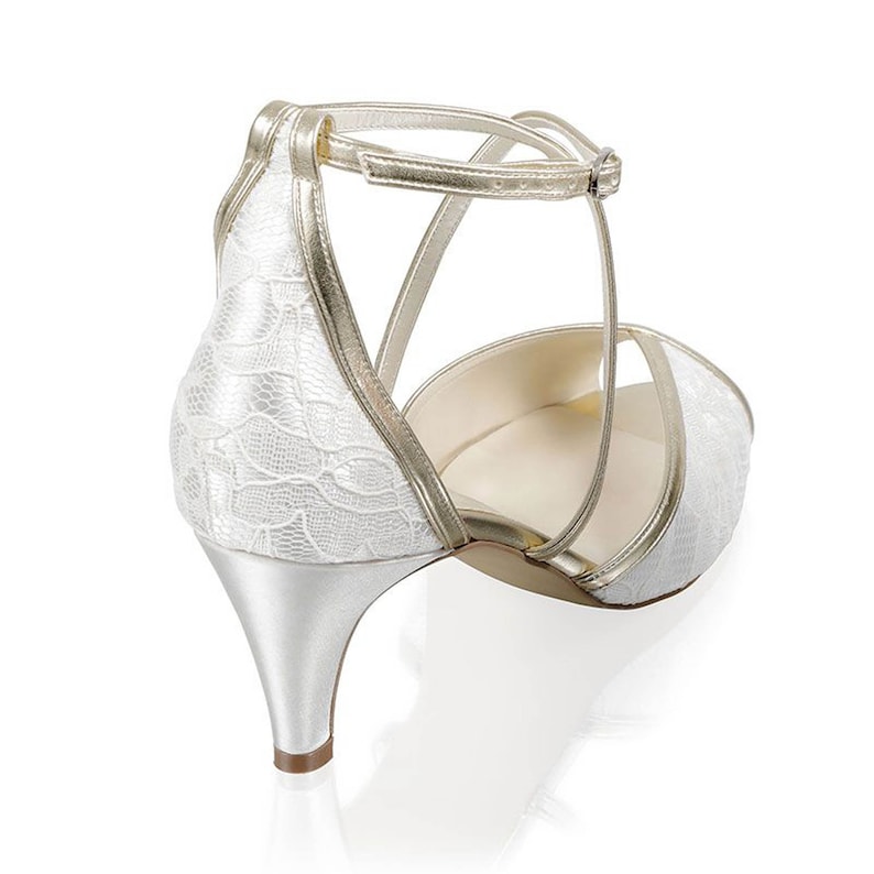 gold wide heel shoes