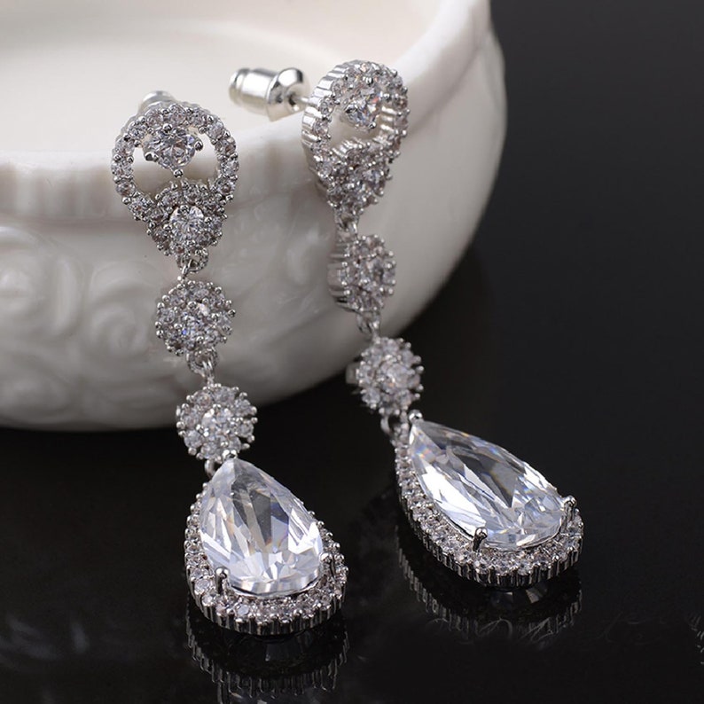 Wedding Jewelry UK Bridal Earrings,Prom Earrings Statement Earrings Wedding Earrings Art Deco Earrings Diamante Drop Earrings