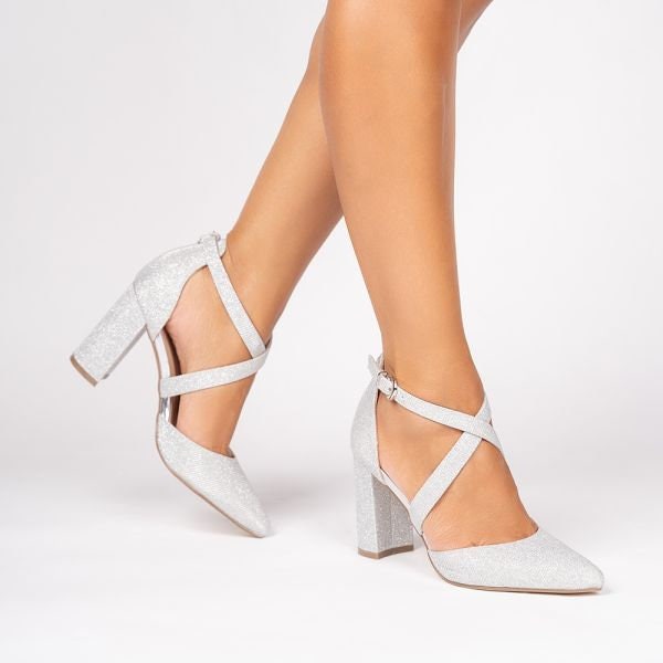 Buy Silver Heeled Shoes for Women by Flat n Heels Online | Ajio.com