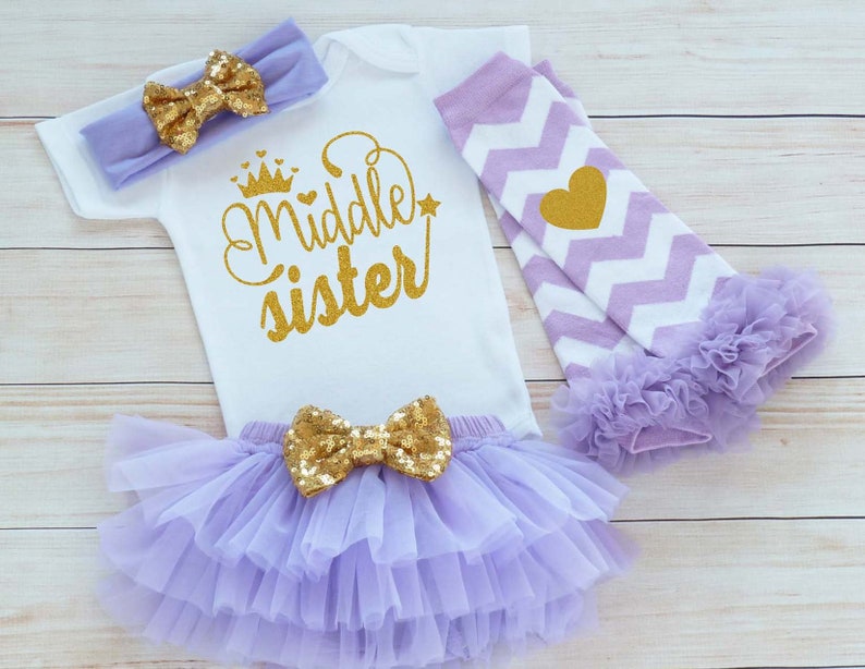 Take Home Baby Girl Outfit Middle Sister Bodysuit Baby Outfit Middle Sister Shirt Baby Shower Gift Baby Sister Outfit Baby Girl Gift