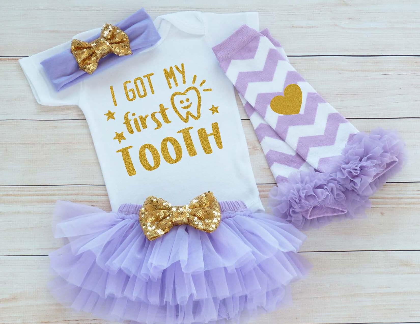Baby Girl Clothes My First Tooth Baby Girl First Tooth Etsy