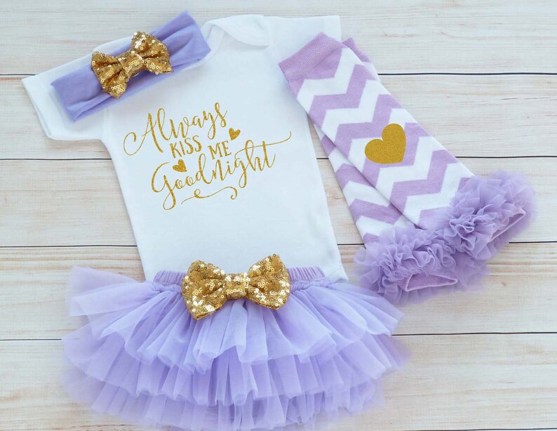 Baby Girl Outfit Cute Bodysuit Kiss Me Goodnight Shirt Etsy