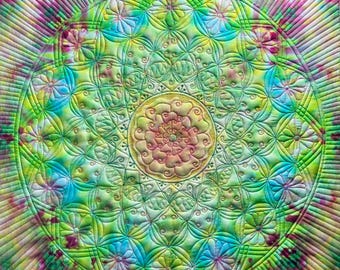 Handmade Mandala Art Quilt