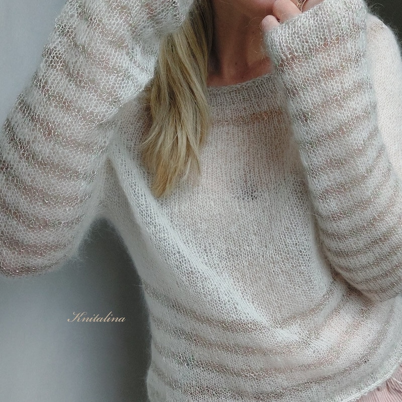 Colorblock Blue Textured Sweater