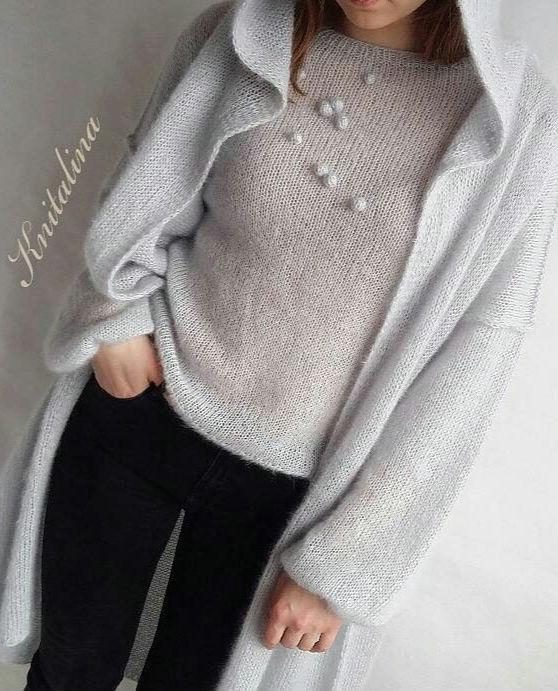 Mohair Sweater and Mohair Cardigan, Hooded Mohair Cardigan Mohair Sweater and Mohair Cardigan, Hooded Mohair Cardigan
