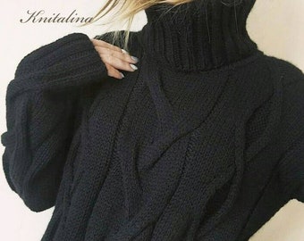 Men's alpaca sweater.Turtleneck sweater. Wool sweater.Cable turtleneck sweater.Chunky men's sweater.Cable sweater.Alpaca men's turtleneck.