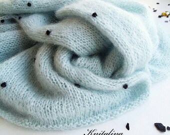 Mohair Sweater. Polka Dot Sweater. Short Kid Mohair Sweater