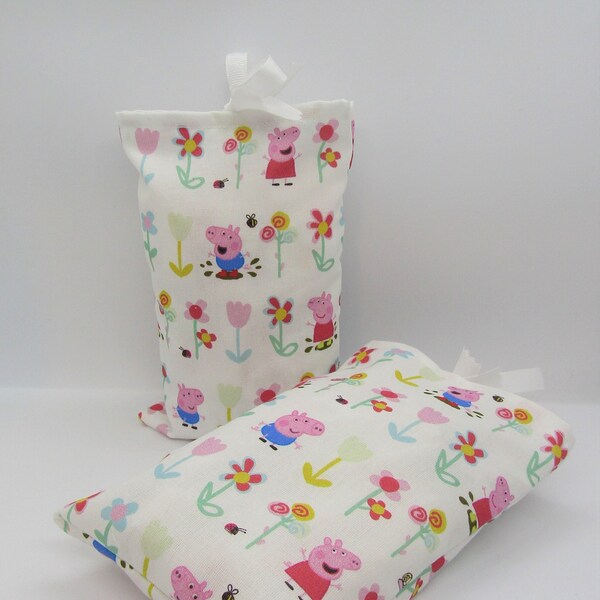 Peppa Pig, Fabric, gift bag, Re useable, Eco, Gifting, Christmas, Party bags, Secret santa