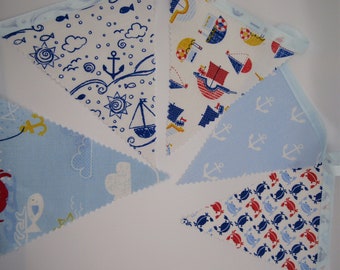 Fun Nautical Bunting, Childrens Seaside bunting, Pirate bedroom, Seaside party decoration