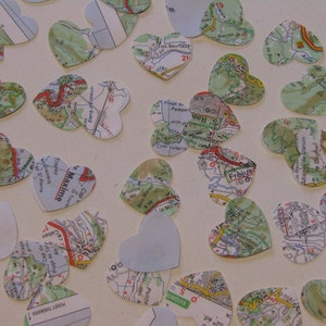 Reise Themen Hochzeit Karte Herz Konfetti, Papier, Tischdekoration, Recycling, Umwelt