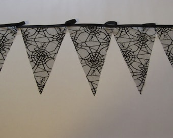 Halloween, halloween decorations,  Spiders web, Gothic, Black, Party Decor, Photo prop,  goth, home decor, fabric bunting