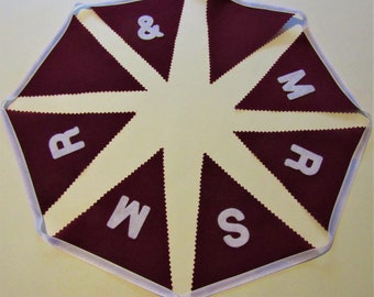 Sr. y Sra. Bunting , Signo de boda, Banner de boda de Sr. y Sra., Colores personalizados