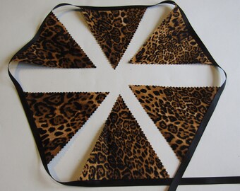 Leopard Print Bunting, Animal print, Safari Party Decorations, Gift, Home