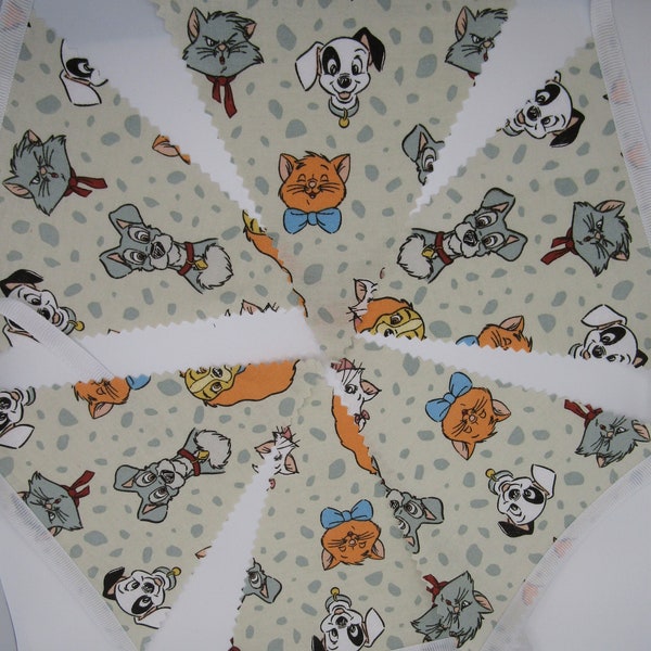 Lady & the tramp bunting, Bunting,  Children's bedroom decor, Party bunting, fabric bunting, 100% cotton