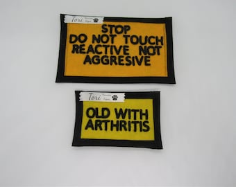 Dog, Harness, Sign/Patch, Pet, name, patch, Reactive dog, Special needs, dog sign, Dog warning sign/patch, Tori