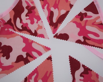 Camuflaje, banderines, camuflaje rosa, dormitorio, decoración de estudio, ejército