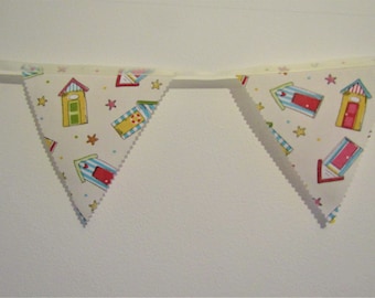 Beach Huts, Beach hut Bunting, Nautical decor, English Seaside Bunting