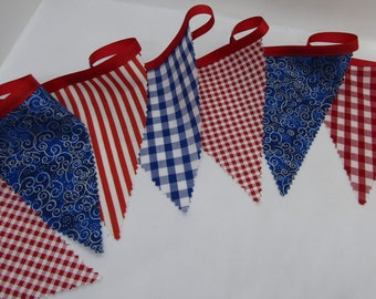Vintage, Wimpelkette, Union Jack, rot weiß & blau, patriotische Wimpelkette, Straßenparty, Outdoor Wimpelkette, 210cm