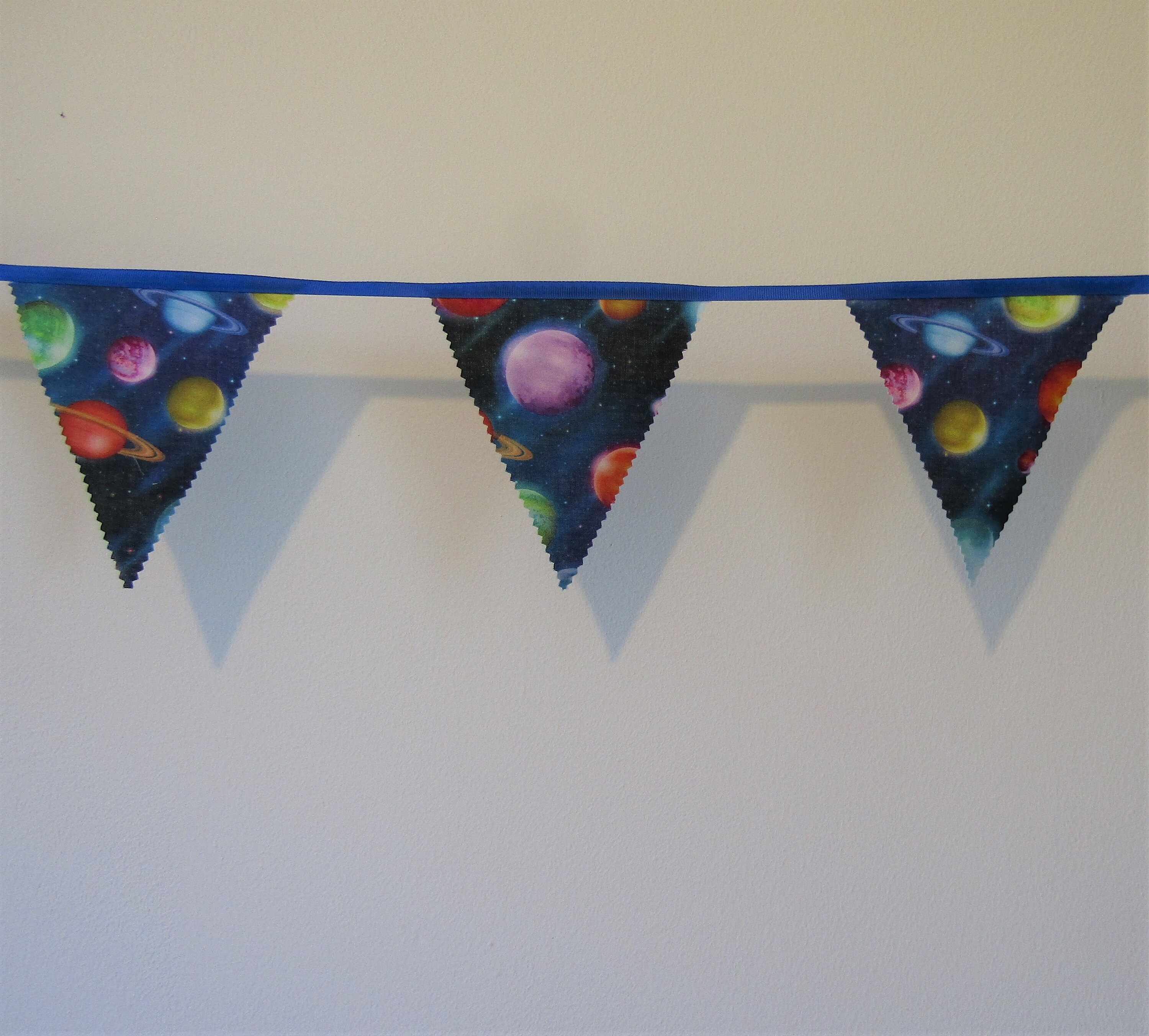 Space Bunting Galaxy Bedroom Planets decor Moons  fabric banner