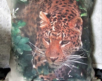 Leopard Cushion, Leopard print, Home decor gift, Pillow, animal print, safari, zoo